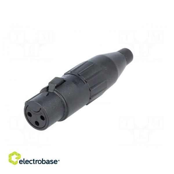 Plug | XLR | female | PIN: 3 | straight | for cable | soldering | tinned image 2