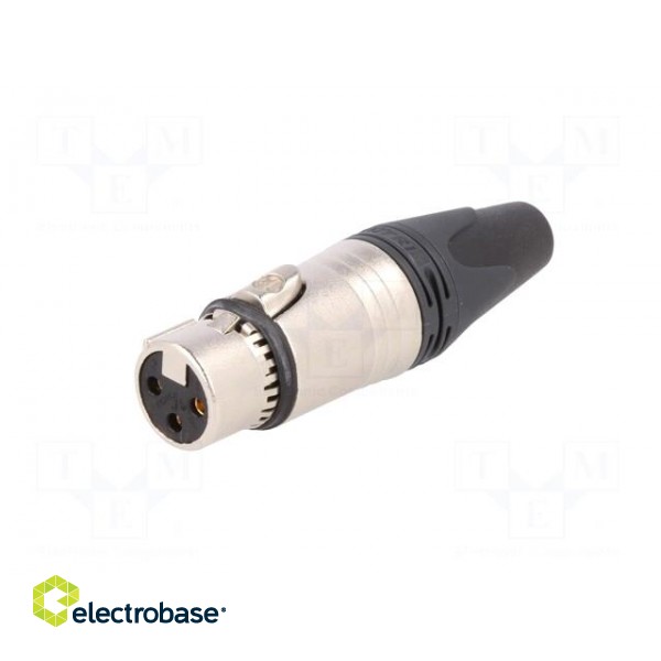 Plug | XLR | female | PIN: 3 | straight | shielded | for cable | soldering paveikslėlis 2