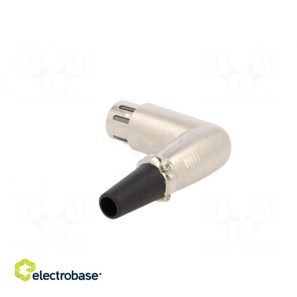 Plug | XLR | female | PIN: 4 | angled 90° | for cable | soldering | silver фото 4