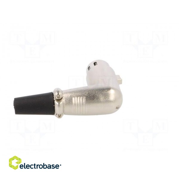 Plug | XLR | female | PIN: 4 | angled 90° | for cable | soldering | silver фото 5
