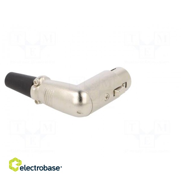 Plug | XLR | female | PIN: 4 | angled 90° | for cable | soldering | silver фото 6