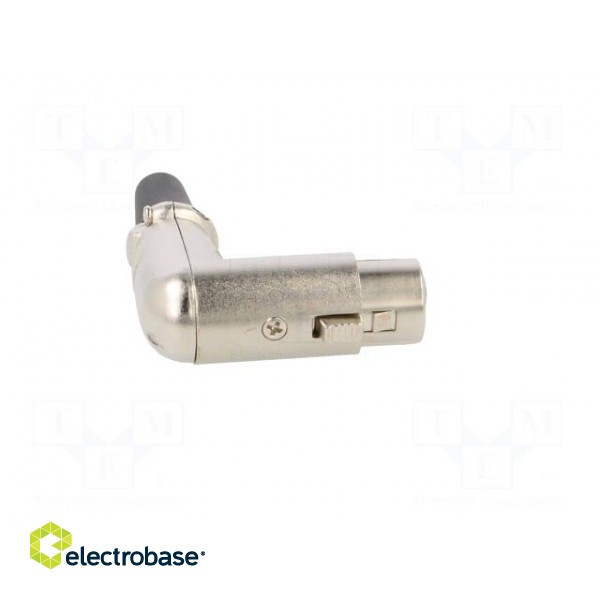 Plug | XLR | female | PIN: 4 | angled 90° | for cable | soldering | silver фото 7