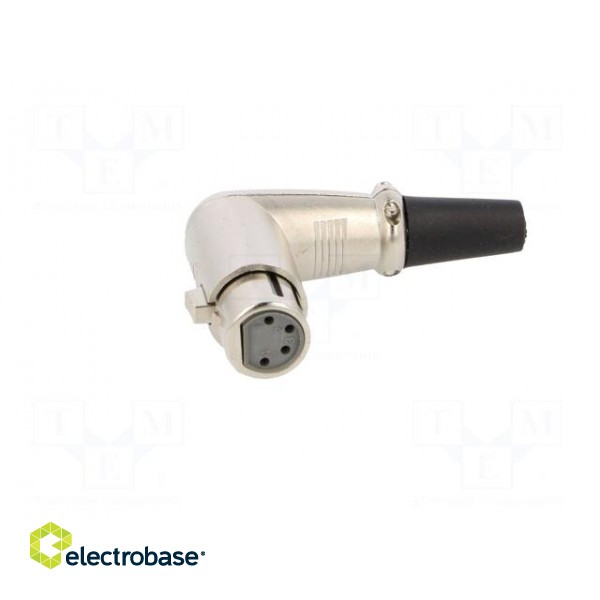 Plug | XLR | female | PIN: 4 | angled 90° | for cable | soldering | silver фото 9
