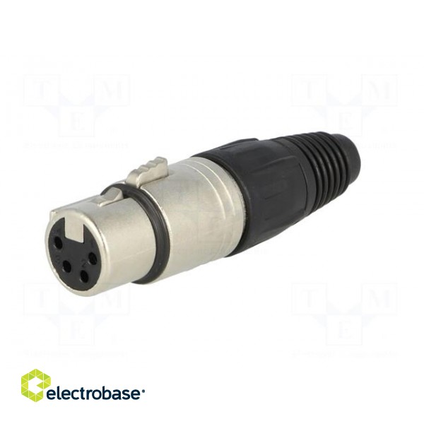 Plug | XLR | female | PIN: 4 | straight | for cable | soldering | 10A paveikslėlis 2
