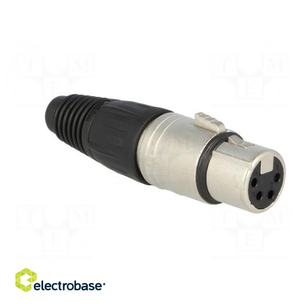 Plug | XLR | female | PIN: 4 | straight | for cable | soldering | 10A paveikslėlis 8