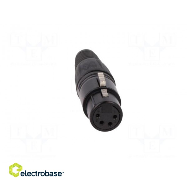 Plug | XLR | female | PIN: 4 | straight | for cable | soldering | black paveikslėlis 9