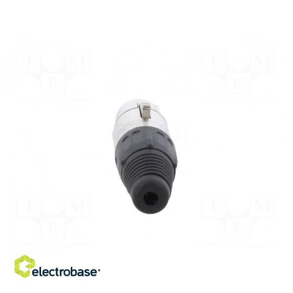 Plug | XLR | female | PIN: 4 | straight | for cable | soldering | silver image 5