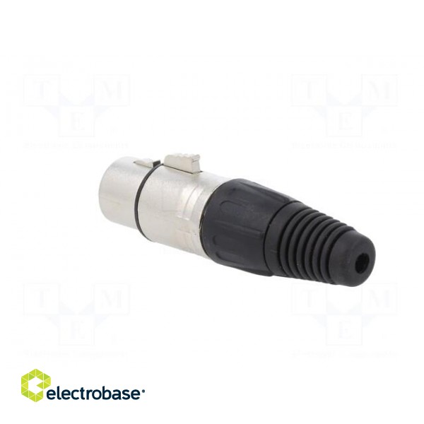 Plug | XLR | female | PIN: 4 | straight | for cable | soldering | silver image 4