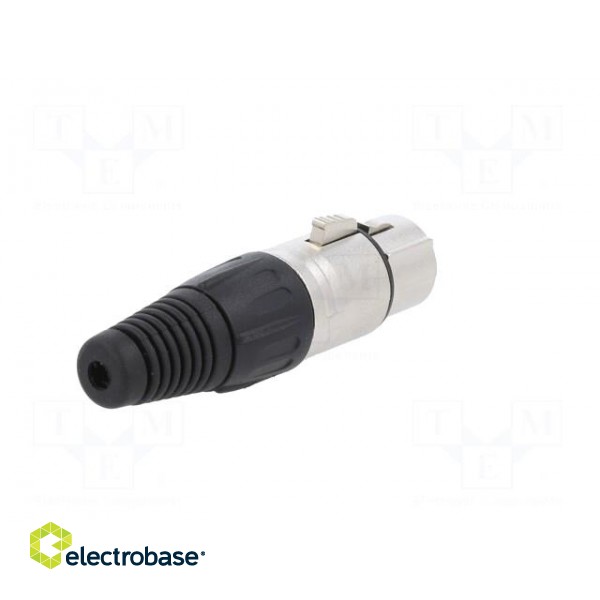 Plug | XLR | female | PIN: 4 | straight | for cable | soldering | silver фото 6