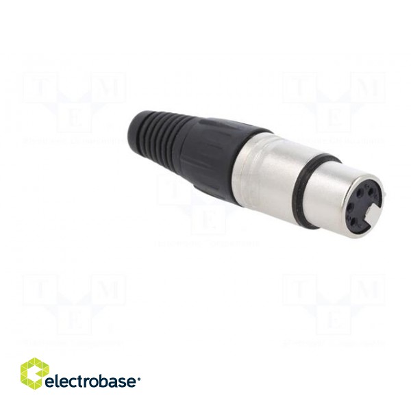 Plug | XLR | female | PIN: 4 | straight | for cable | soldering | silver фото 8