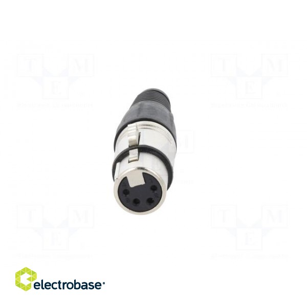 Plug | XLR | female | PIN: 4 | straight | for cable | soldering | silver paveikslėlis 9