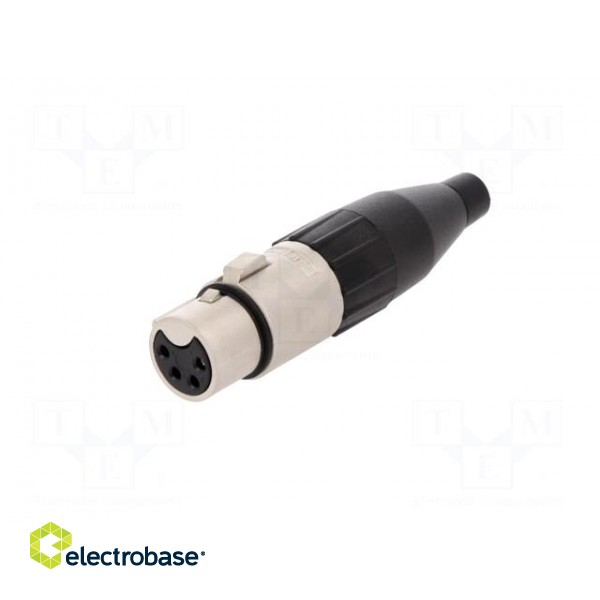 Plug | XLR | female | PIN: 4 | straight | for cable | soldering | tinned image 2