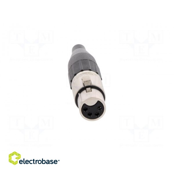 Plug | XLR | female | PIN: 4 | straight | for cable | soldering | tinned image 9