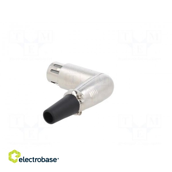 Plug | XLR | female | PIN: 5 | angled 90° | for cable | soldering | silver image 4