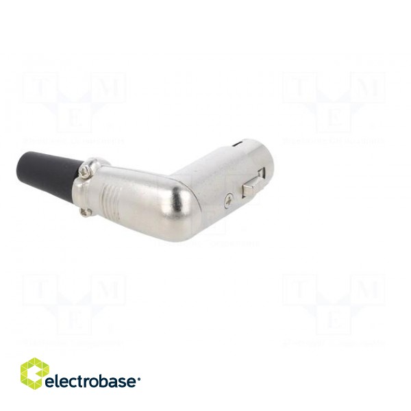 Plug | XLR | female | PIN: 5 | angled 90° | for cable | soldering | silver image 6
