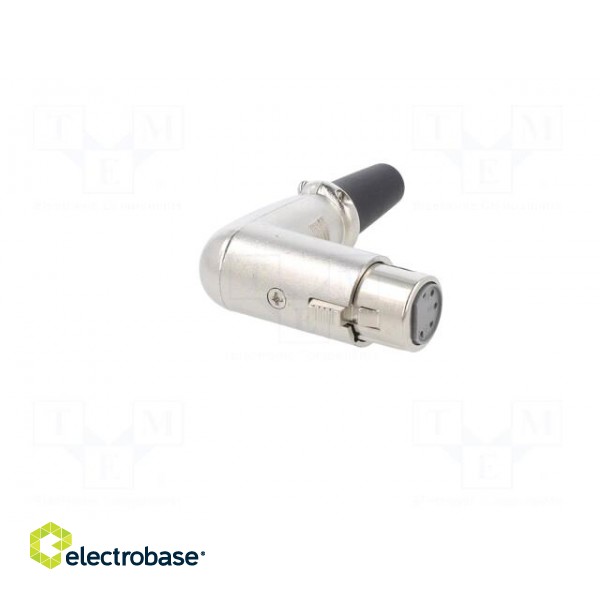 Plug | XLR | female | PIN: 5 | angled 90° | for cable | soldering | silver image 8