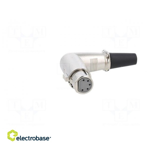 Plug | XLR | female | PIN: 5 | angled 90° | for cable | soldering | silver фото 9