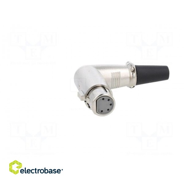 Plug | XLR | female | PIN: 5 | angled 90° | for cable | soldering | silver image 9