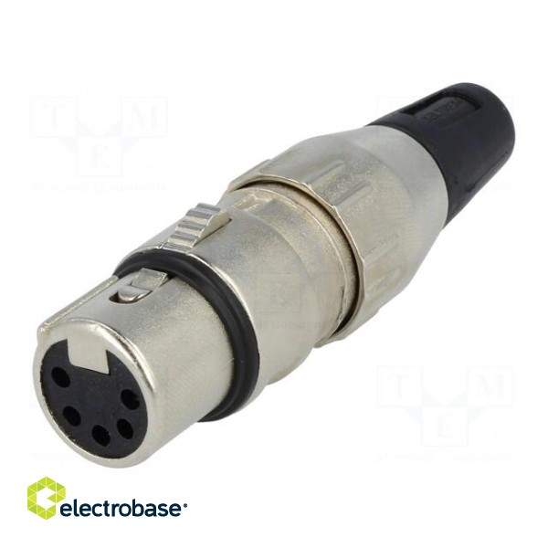Plug | XLR | female | PIN: 5 | straight | for cable | soldering | 50V | 7.5A фото 1