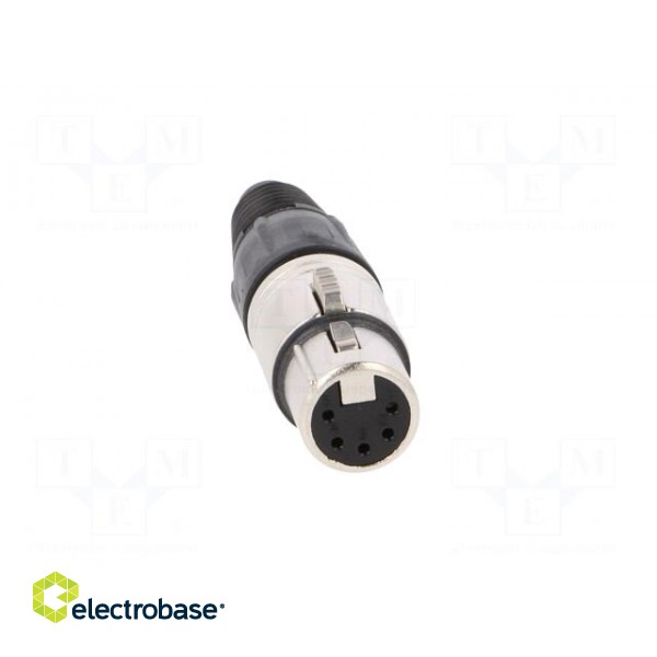 Plug | XLR | female | PIN: 5 | straight | for cable | soldering | 7.5A | 1mm2 фото 9