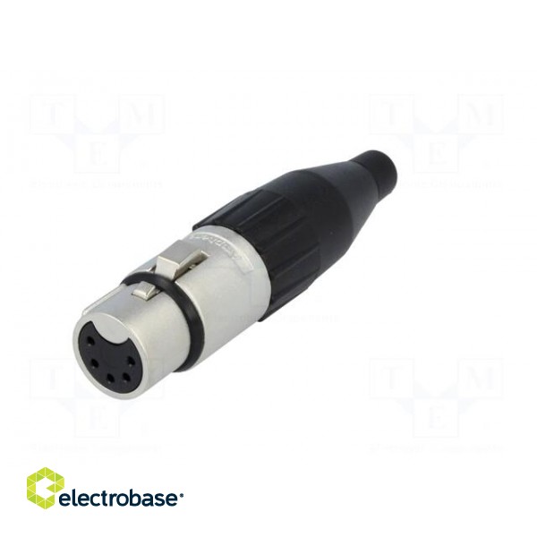 Plug | XLR | female | PIN: 5 | straight | for cable | soldering | tinned фото 2