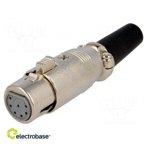 Plug | XLR | female | PIN: 7 | straight | for cable фото 1