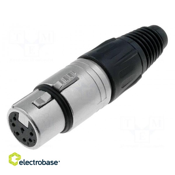 Plug | XLR | female | PIN: 7 | straight | for cable | soldering | 3.5÷8mm | X
