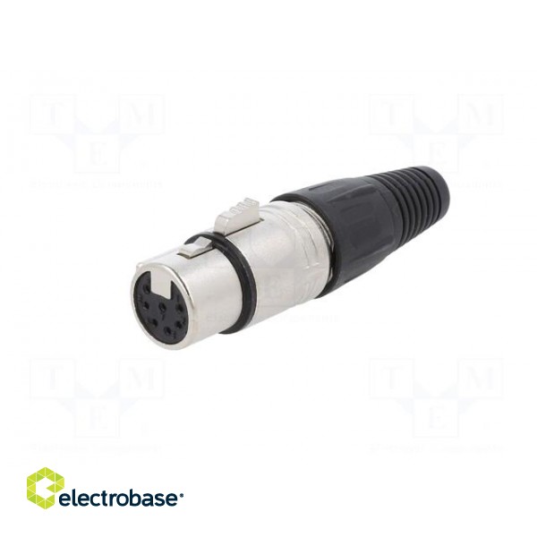 Plug | XLR | female | PIN: 7 | straight | for cable | soldering | silver image 2