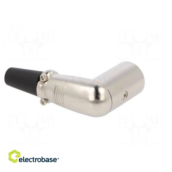 Plug | XLR | male | PIN: 3 | angled 90° | for cable | soldering | silver paveikslėlis 6