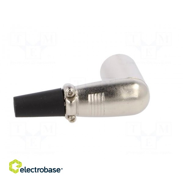 Plug | XLR | male | PIN: 3 | angled 90° | for cable | soldering | silver paveikslėlis 5