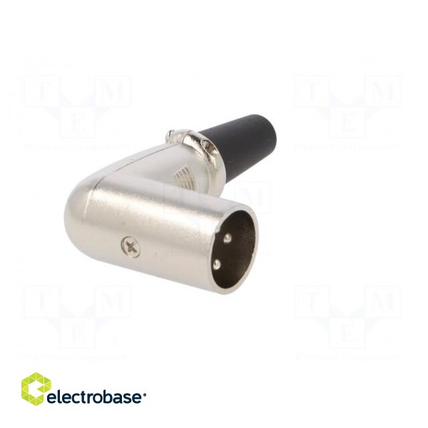 Plug | XLR | male | PIN: 3 | angled 90° | for cable | soldering | silver paveikslėlis 8