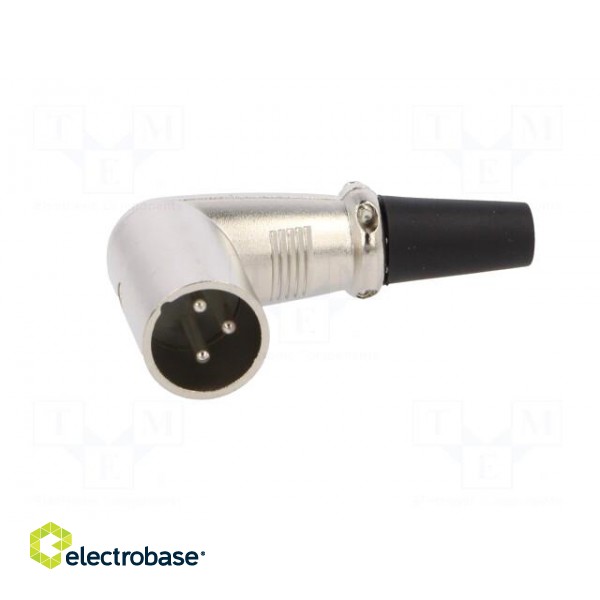 Plug | XLR | male | PIN: 3 | angled 90° | for cable | soldering | silver paveikslėlis 9