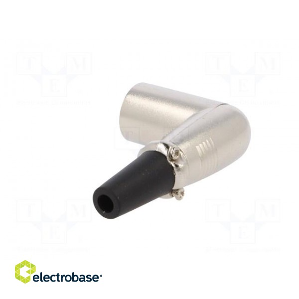 Plug | XLR | male | PIN: 3 | angled 90° | for cable | soldering | silver paveikslėlis 4