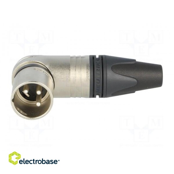 Plug | XLR | male | PIN: 3 | angled 90° | swivel | for cable | soldering image 3