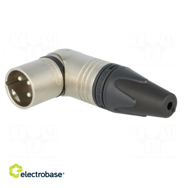 Plug | XLR | male | PIN: 3 | angled 90° | swivel | for cable | soldering image 4