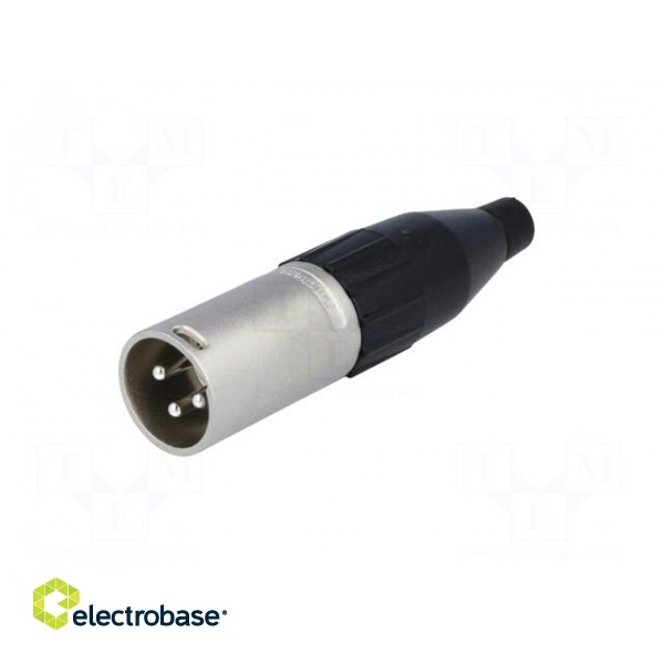Plug | XLR | male | PIN: 3 | straight | for cable | soldering | 133V | 15A paveikslėlis 2