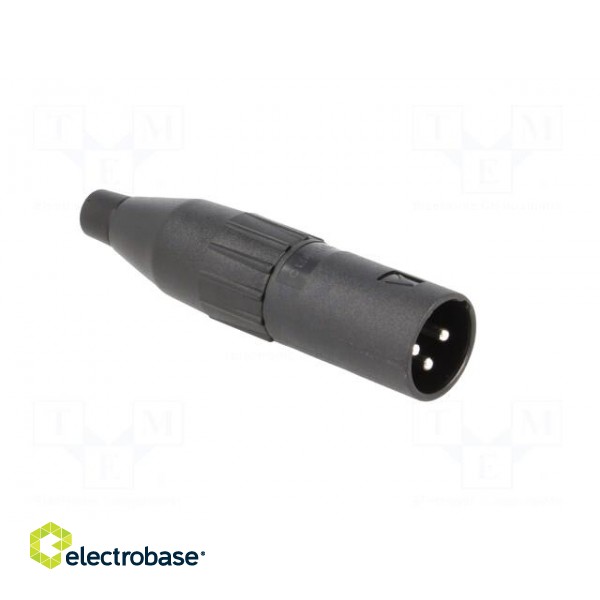 Plug | XLR | male | PIN: 3 | straight | for cable | soldering | 133V | 15A paveikslėlis 8