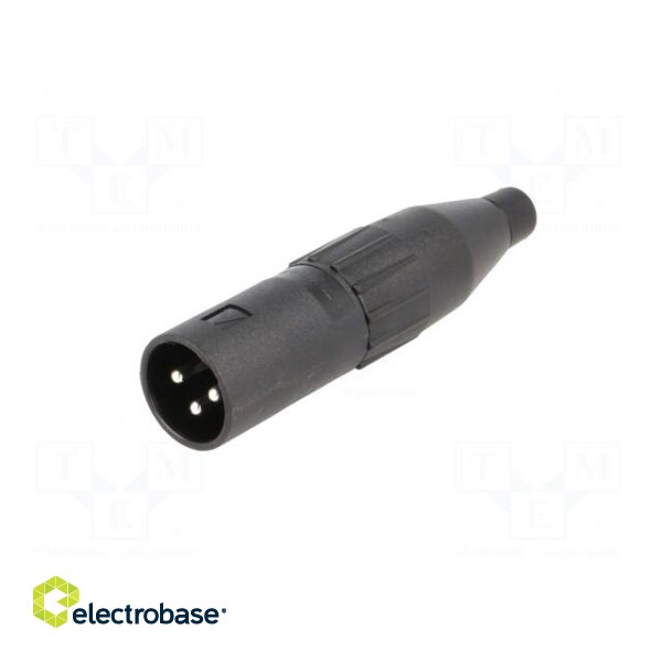 Plug | XLR | male | PIN: 3 | straight | for cable | soldering | 133V | 15A image 2