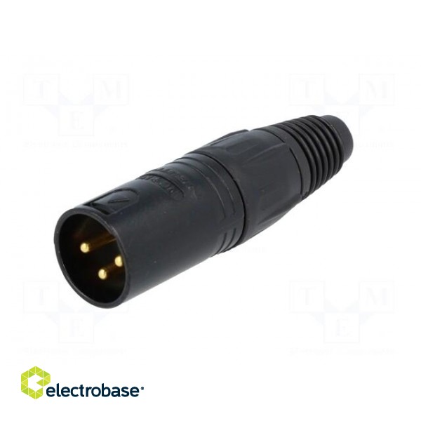 Plug | XLR | male | PIN: 3 | straight | for cable | soldering | 16A | 3.5÷8mm фото 2