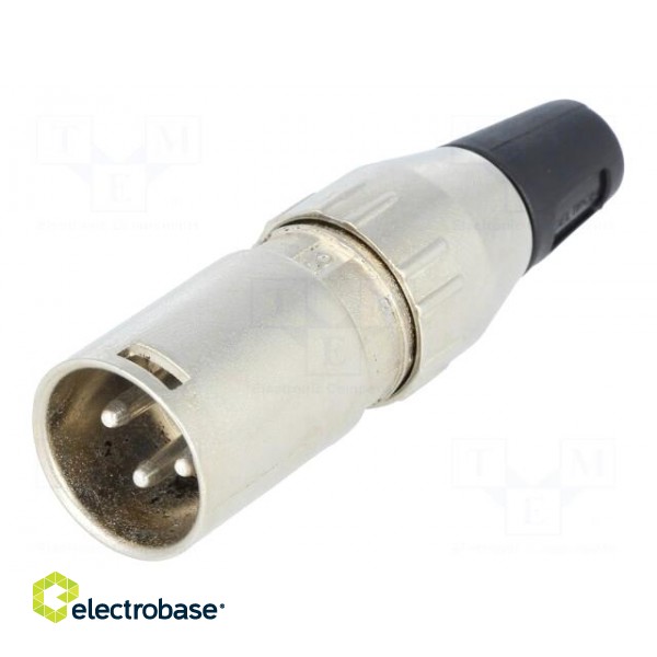 Plug | XLR | male | PIN: 3 | straight | for cable | soldering | 50V | 15A фото 1