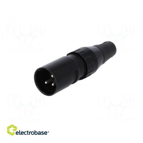 Plug | XLR | male | PIN: 3 | straight | for cable | soldering | 50V | 15A paveikslėlis 2
