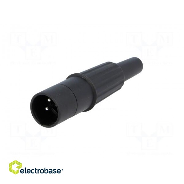 Plug | XLR | male | PIN: 3 | straight | for cable | soldering | black | 16A image 2