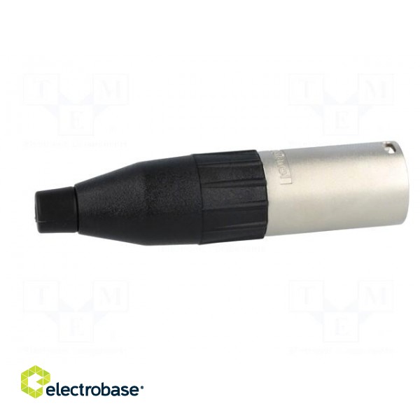 Plug | XLR | male | PIN: 3 | straight | for cable | soldering | gold-plated paveikslėlis 7