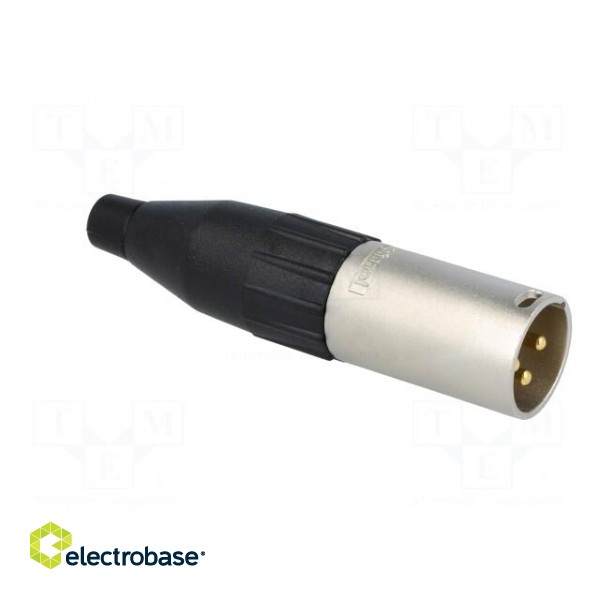 Plug | XLR | male | PIN: 3 | straight | for cable | soldering | gold-plated paveikslėlis 8