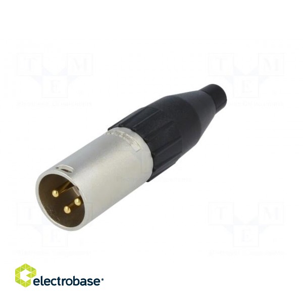 Plug | XLR | male | PIN: 3 | straight | for cable | soldering | gold-plated фото 2
