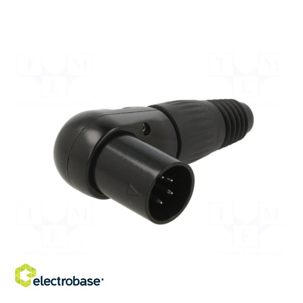 Plug | XLR | male | PIN: 4 | angled 90° | for cable | soldering | black фото 8