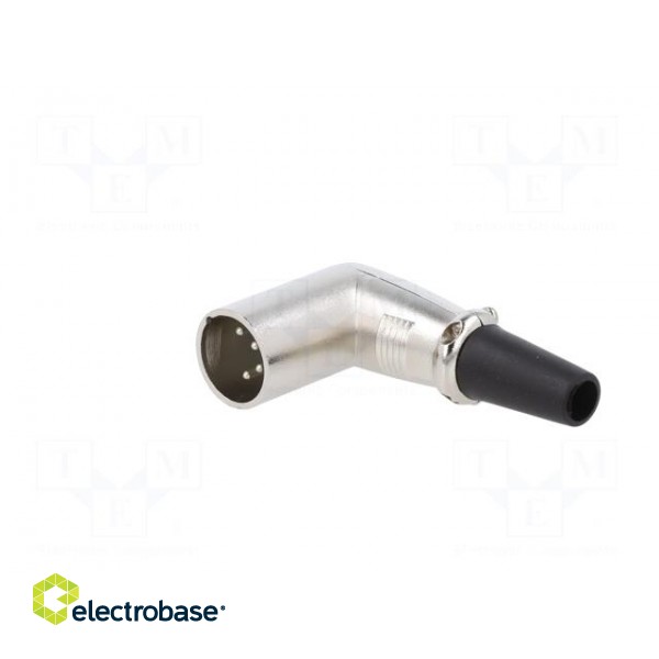 Plug | XLR | male | PIN: 4 | angled 90° | for cable | soldering | silver фото 2