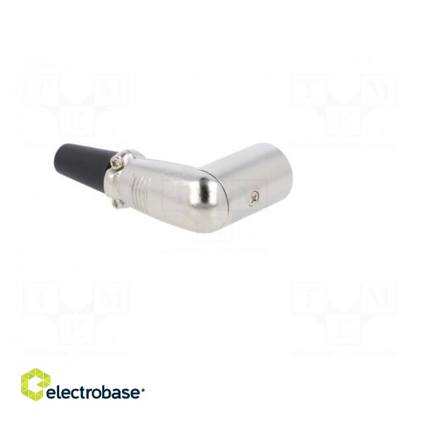 Plug | XLR | male | PIN: 4 | angled 90° | for cable | soldering | silver paveikslėlis 6