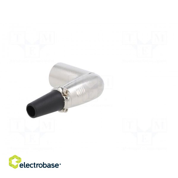 Plug | XLR | male | PIN: 4 | angled 90° | for cable | soldering | silver paveikslėlis 4