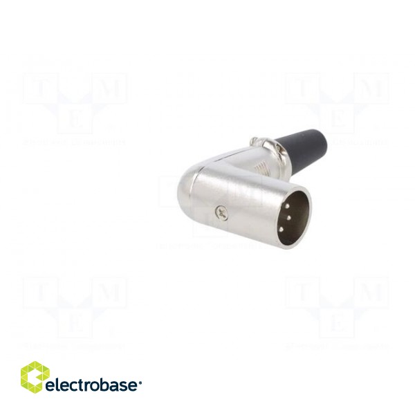 Plug | XLR | male | PIN: 4 | angled 90° | for cable | soldering | silver paveikslėlis 8